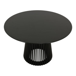 Τραπέζι Domonic pakoworld mdf σε μαύρη απόχρωση Φ120x75εκ