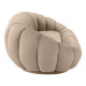 Καναπές Embrace pakoworld βελούδο σε γκρι μπεζ απόχρωση 180x105x65εκ