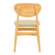 Καρέκλα Cardith pakoworld rubberwood-plywood σε φυσική απόχρωση-pu μπεζ 48x51x78εκ