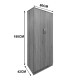 Ντουλάπα δίφυλλη Athos pakoworld σε sonoma-λευκή απόχρωση 80x42x180εκ