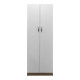Ντουλάπα δίφυλλη Athos pakoworld σε sonoma-λευκή απόχρωση 60x42x180εκ