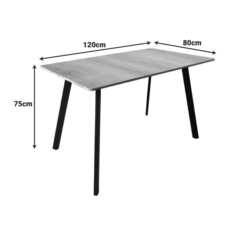 Τραπέζι Squaro pakoworld sonoma mdf με μαύρα μεταλλικά πόδια 120x70x75εκ
