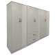 Ντουλάπα εξάφυλλη Athos I pakoworld λευκή 240x42x180εκ