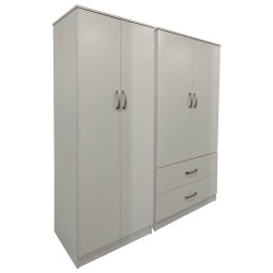 Ντουλάπα τετράφυλλη Athos pakoworld λευκή 160x42x180εκ