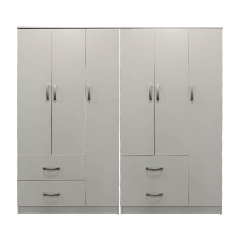 Ντουλάπα εξάφυλλη Athos pakoworld λευκή 180x42x180εκ