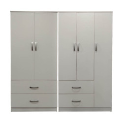 Ντουλάπα πεντάφυλλη Athos pakoworld λευκή 170x42x180εκ