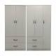 Ντουλάπα πεντάφυλλη Athos pakoworld λευκή 170x42x180εκ