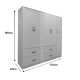 Ντουλάπα πεντάφυλλη Athos pakoworld λευκή 170x42x180εκ