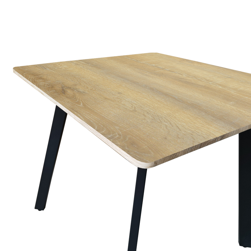 Τραπέζι Squaro pakoworld sonoma mdf με μαύρα μεταλλικά πόδια 80x80x75εκ