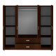 Ντουλάπα τετράφυλλη Royal pakoworld με συρτάρια wenge 200x58x177εκ