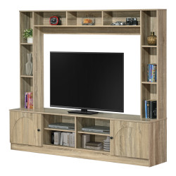 Σύνθετο σαλονιού Ambera pakoworld σε sonoma απόχρωση 200x40x171.5εκ