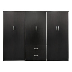 Ντουλάπα εξάφυλλη Athos Ι pakoworld wenge 240x42x180εκ