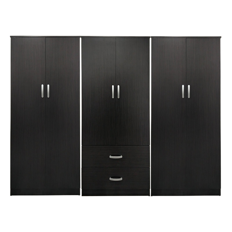Ντουλάπα εξάφυλλη Athos Ι pakoworld wenge 240x42x180εκ