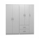 Ντουλάπα πεντάφυλλη Athos I pakoworld λευκή 170x42x180εκ