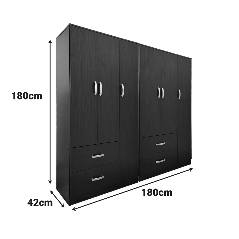 Ντουλάπα εξάφυλλη Athos pakoworld wenge 180x42x180εκ