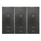 Ντουλάπα εξάφυλλη με συρτάρια Athos pakoworld wenge 240x42x180εκ