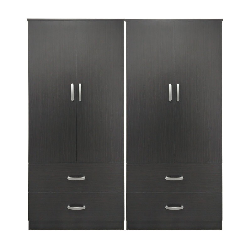 Ντουλάπα τετράφυλλη με συρτάρια Athos pakoworld wenge 160x42x180εκ