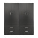 Ντουλάπα τετράφυλλη με συρτάρια Athos pakoworld wenge 160x42x180εκ