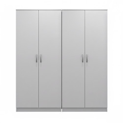 Ντουλάπα τετράφυλλη Athos Ι pakoworld λευκή 160x42x180εκ