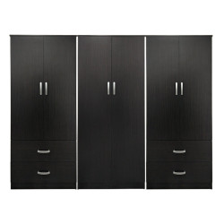 Ντουλάπα εξάφυλλη Athos pakoworld wenge 240x42x180εκ