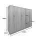 Ντουλάπα εξάφυλλη Athos I pakoworld sonoma 240x42x180εκ