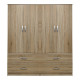Ντουλάπα τετράφυλλη με συρτάρια Athos pakoworld sonoma 160x42x180εκ