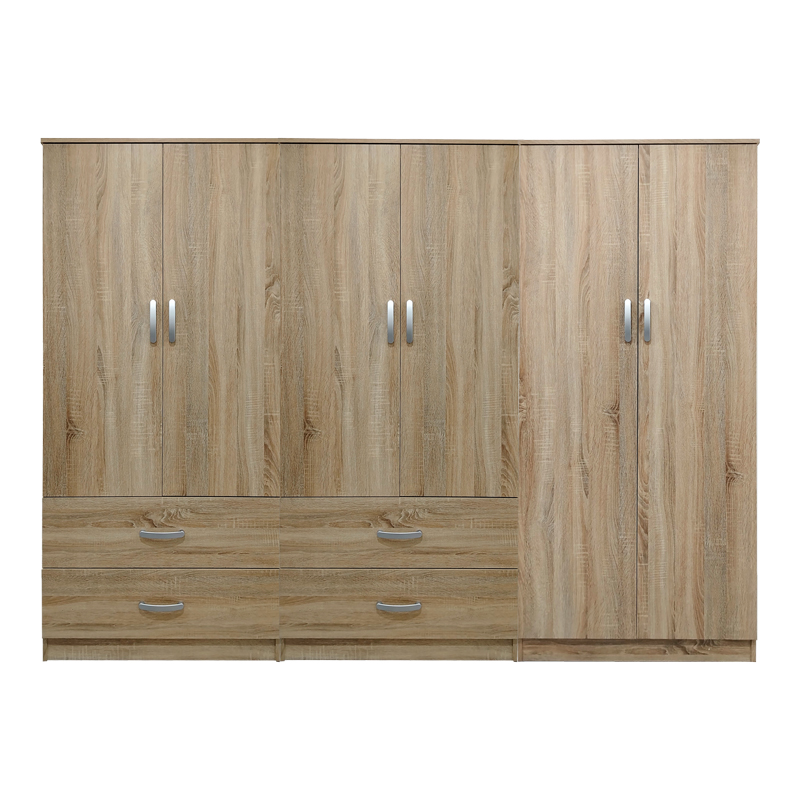 Ντουλάπα εξάφυλλη Athos pakoworld sonoma 240x42x180εκ