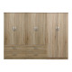 Ντουλάπα εξάφυλλη Athos pakoworld sonoma 240x42x180εκ