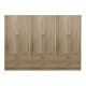 Ντουλάπα εξάφυλλη με συρτάρια Athos pakoworld sonoma 240x42x180εκ