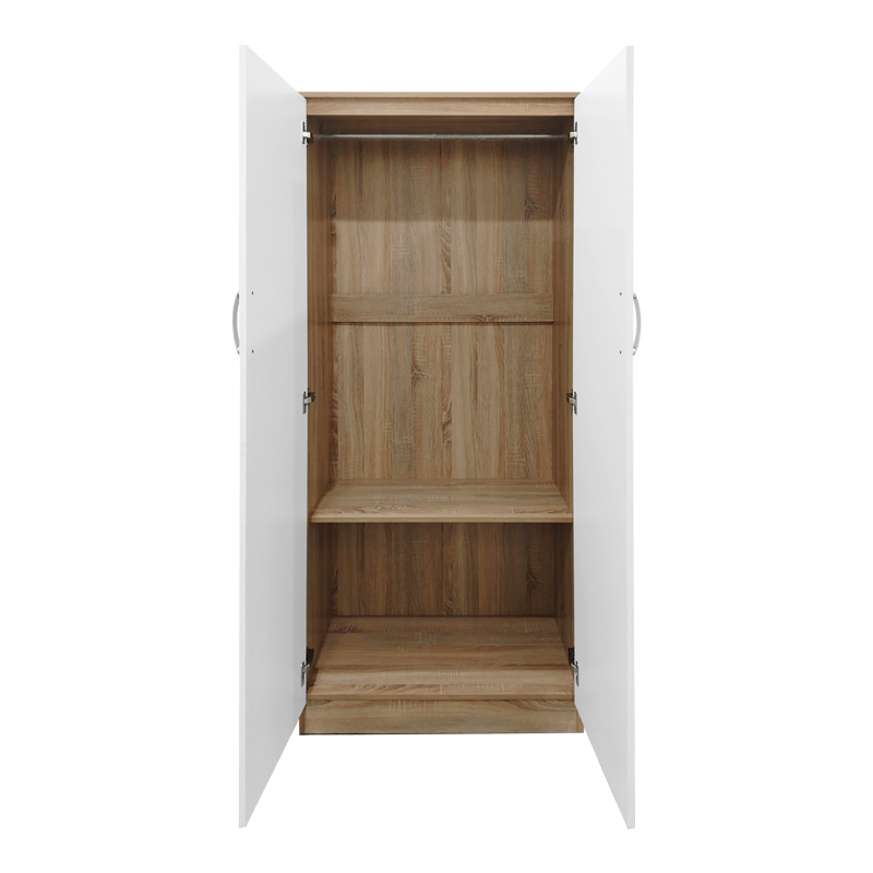 Ντουλάπα εξάφυλλη Athos Ι pakoworld sonoma-λευκό 200.5x42x180εκ