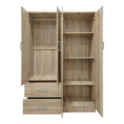 Ντουλάπα εξάφυλλη Athos pakoworld Sonoma 200.5x42x180εκ