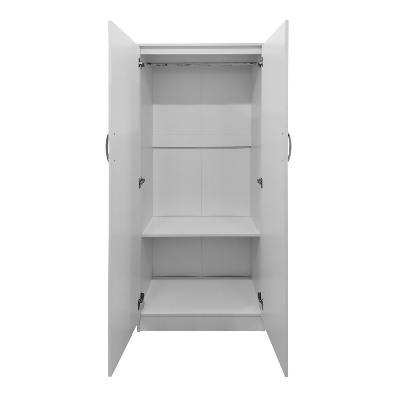 Ντουλάπα εξάφυλλη με πατάρι Athos pakoworld λευκή 240x42x240εκ