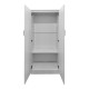 Ντουλάπα εξάφυλλη με πατάρι Athos pakoworld λευκή 240x42x240εκ