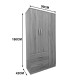Ντουλάπα εξάφυλλη με πατάρι Athos pakoworld λευκή 180x42x240εκ