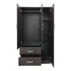 Ντουλάπα πεντάφυλλη με πατάρι Athos pakoworld wenge 170x42x240εκ