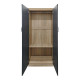 Ντουλάπα πεντάφυλλη Athos I pakoworld sonoma-ανθρακί 170x42x180εκ