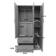 Ντουλάπα εξάφυλλη Athos pakoworld sonoma-ανθρακί 180x42x180εκ