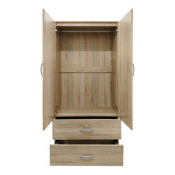 Ντουλάπα εξάφυλλη με πατάρι Athos pakoworld sonoma 240x42x240εκ