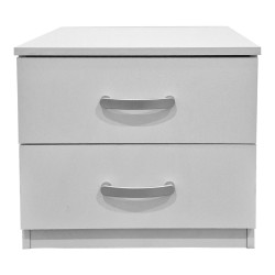 Κομοδίνο Athos pakoworld σε λευκή απόχρωση 48x40x41.5εκ