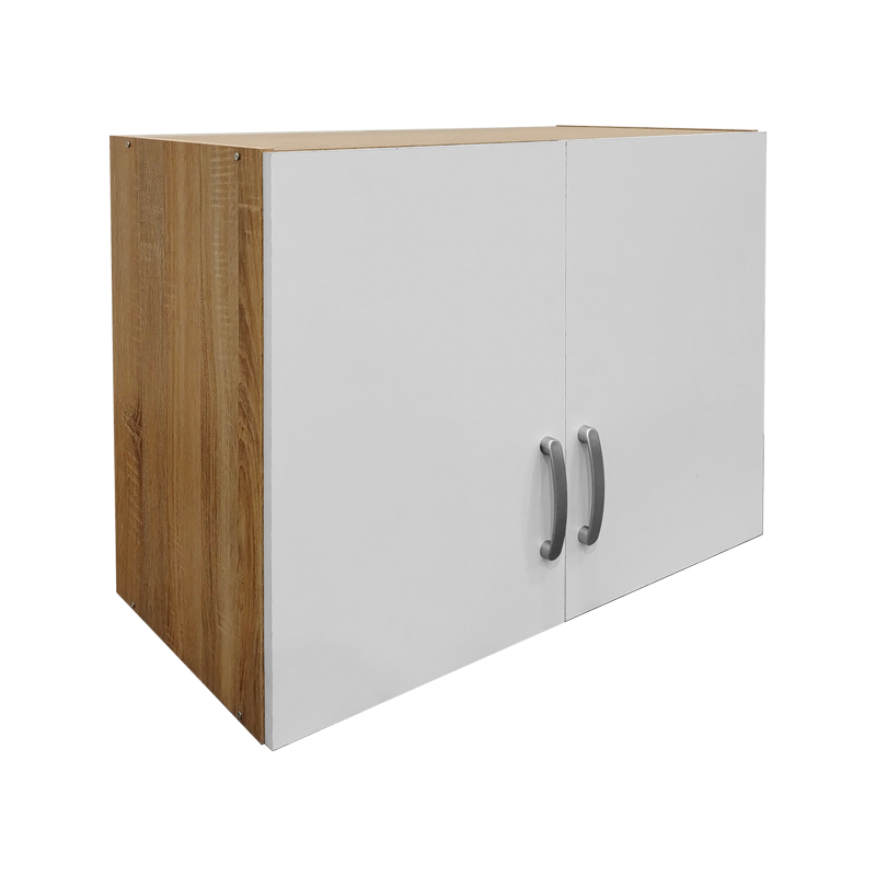 Ντουλάπα εξάφυλλη με πατάρι Athos I pakoworld sonoma-λευκή 240x42x240εκ