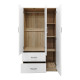 Ντουλάπα πεντάφυλλη με πατάρι Athos pakoworld sonoma-λευκή 170x42x240εκ