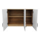 Ντουλάπα πεντάφυλλη με πατάρι Athos pakoworld sonoma-λευκή 170x42x240εκ