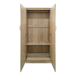 Ντουλάπα εξάφυλλη με πατάρι Athos ΙΙ pakoworld sonoma 240x42x240εκ