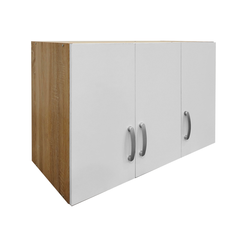 Ντουλάπα εξάφυλλη με πατάρι Athos pakoworld sonoma-λευκή 180x42x240εκ