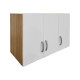 Ντουλάπα εξάφυλλη με πατάρι Athos pakoworld sonoma-λευκή 180x42x240εκ