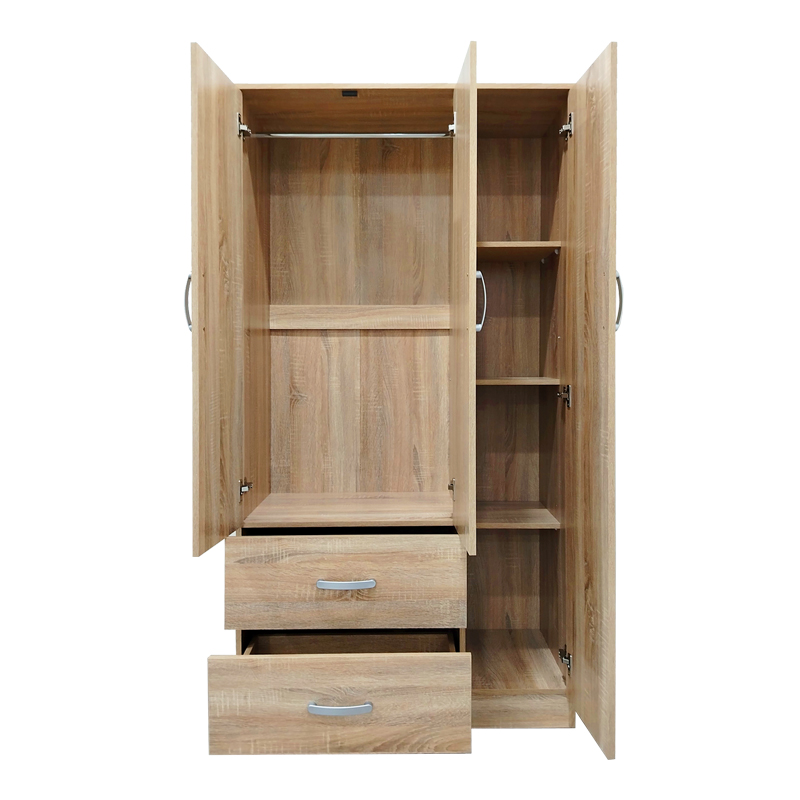 Ντουλάπα πεντάφυλλη με πατάρι Athos pakoworld sonoma 170x42x240εκ