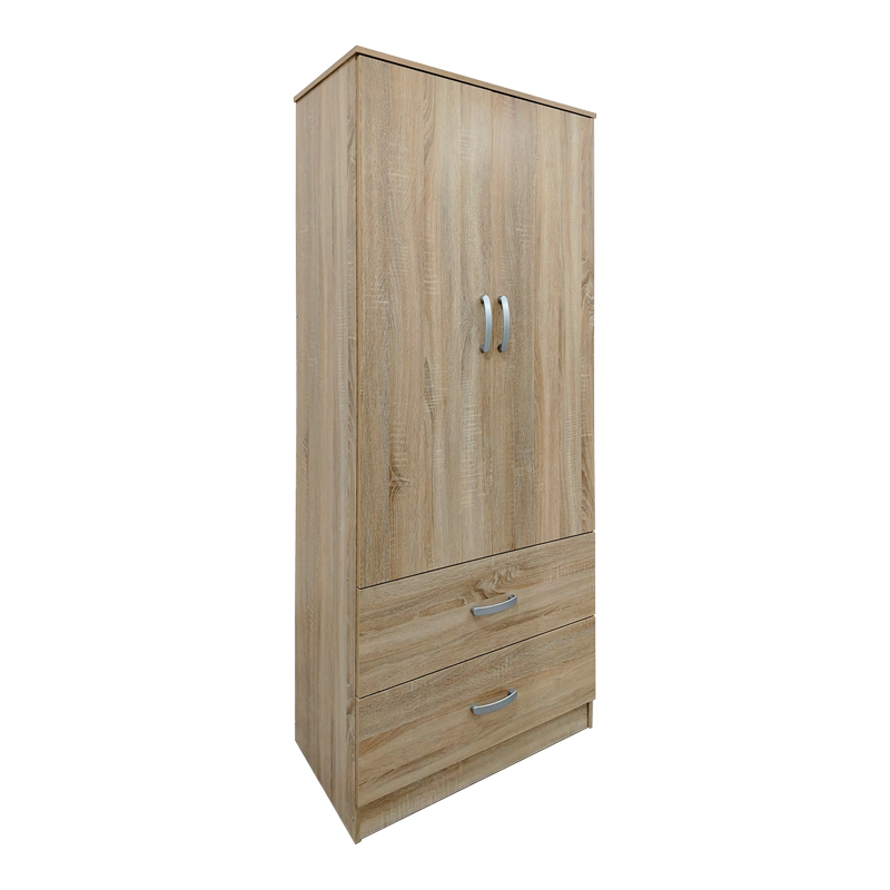 Ντουλάπα πεντάφυλλη με πατάρι Athos pakoworld sonoma 170x42x240εκ