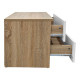 Κομοδίνο Athos pakoworld σε sonoma-λευκή απόχρωση 48x40x41.5εκ