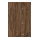 Ντουλάπα τρίφυλλη με συρτάρια Royal pakoworld καρυδι-oak 150x58x230εκ