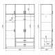 Ντουλάπα τρίφυλλη με συρτάρια Royal pakoworld καρυδι-oak 150x58x230εκ